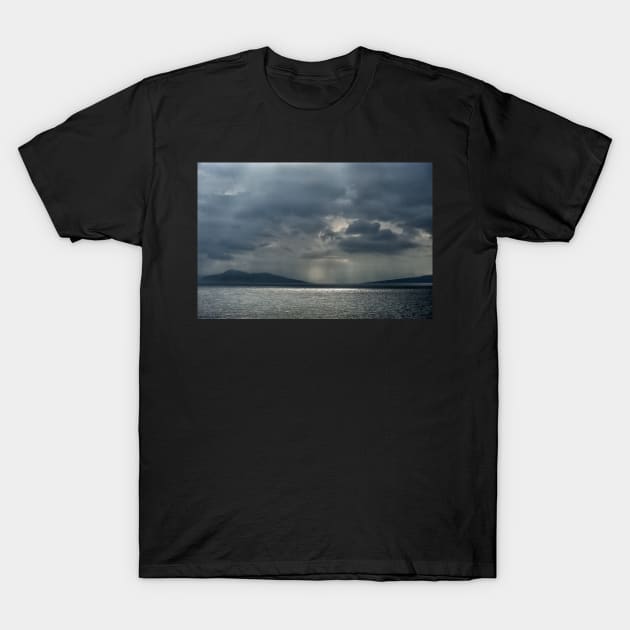 Darkness and light over the Isle of Arran T-Shirt by richflintphoto